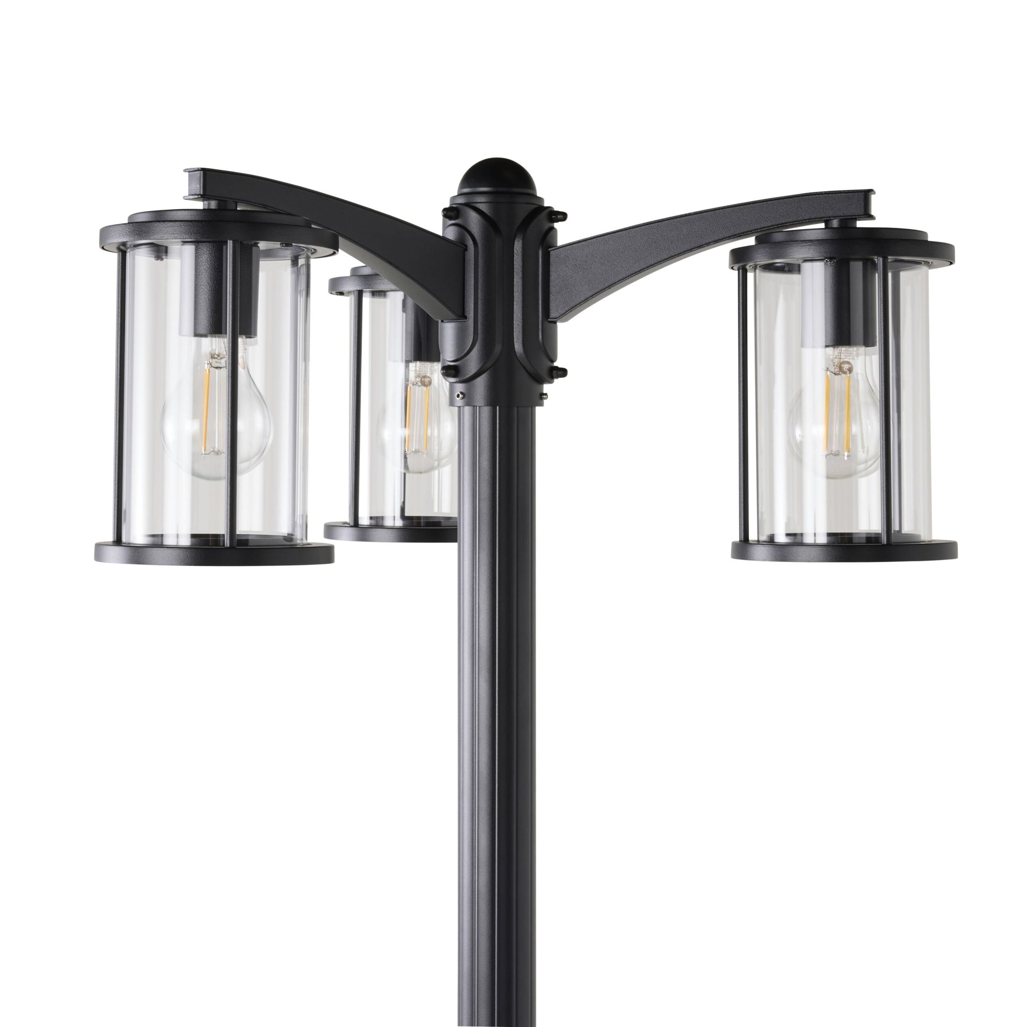 Dover 3 Light Exterior Lamp Post Black 200cm