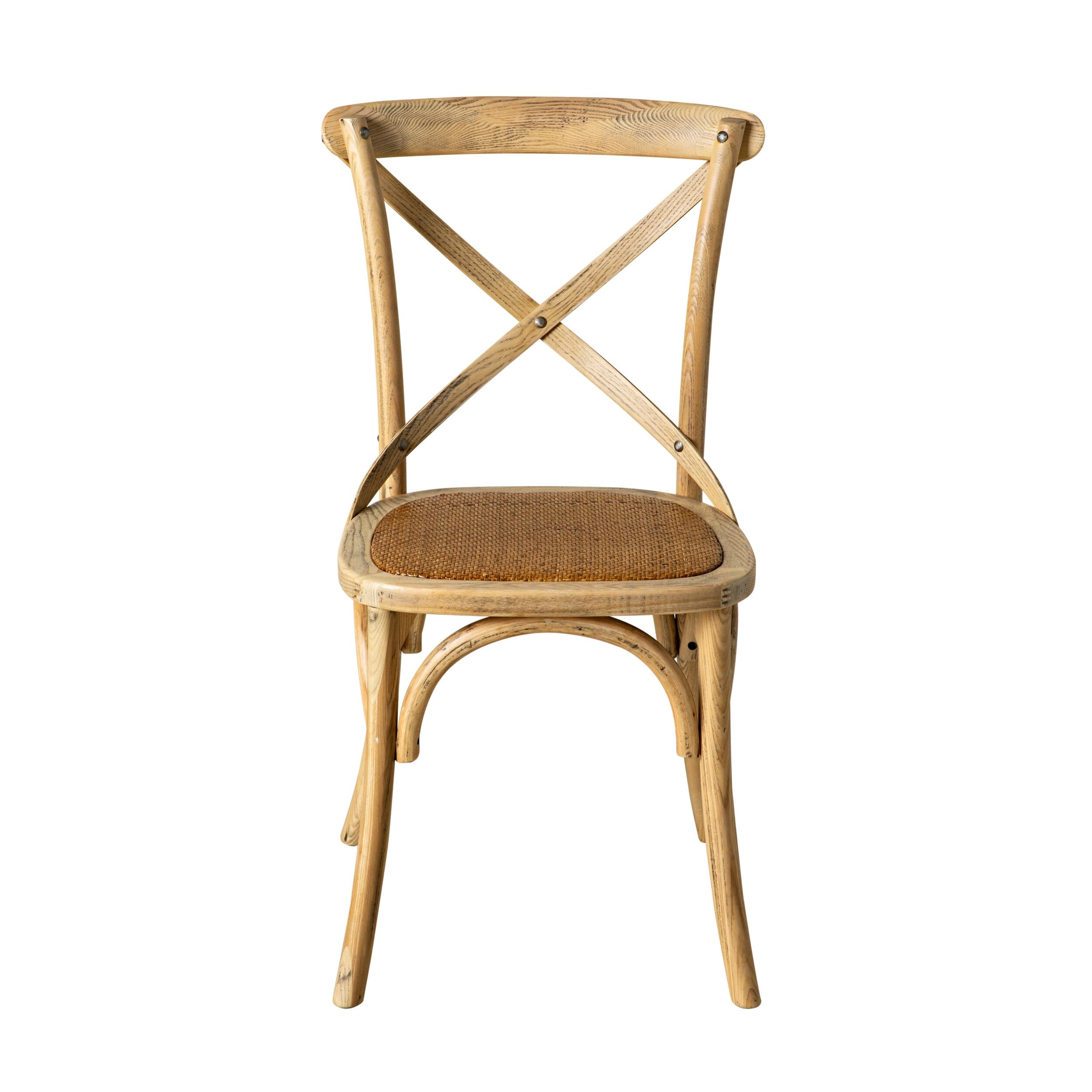 Provincial Cross Back Dining Chair Natural Oak - Image 1