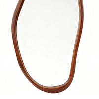 Fluid Wooden Wall Mirror Walnut 118x58cm