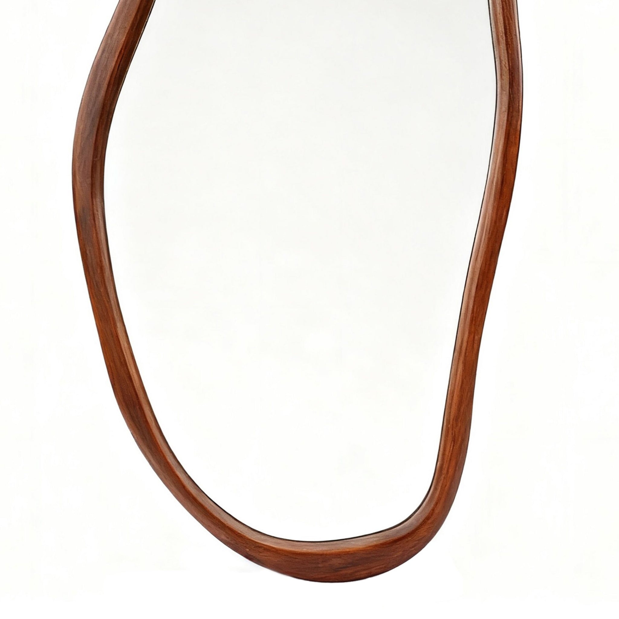 Fluid Wooden Wall Mirror Walnut 118x58cm