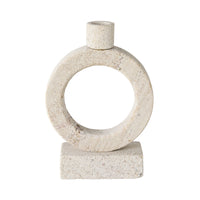 Beige Marble Orb Candle Holder Medium