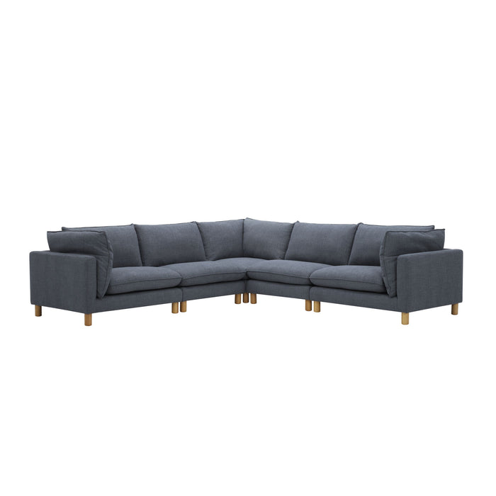 Whitehaven 5 Piece Modular Corner Sofa Atlantic Blue