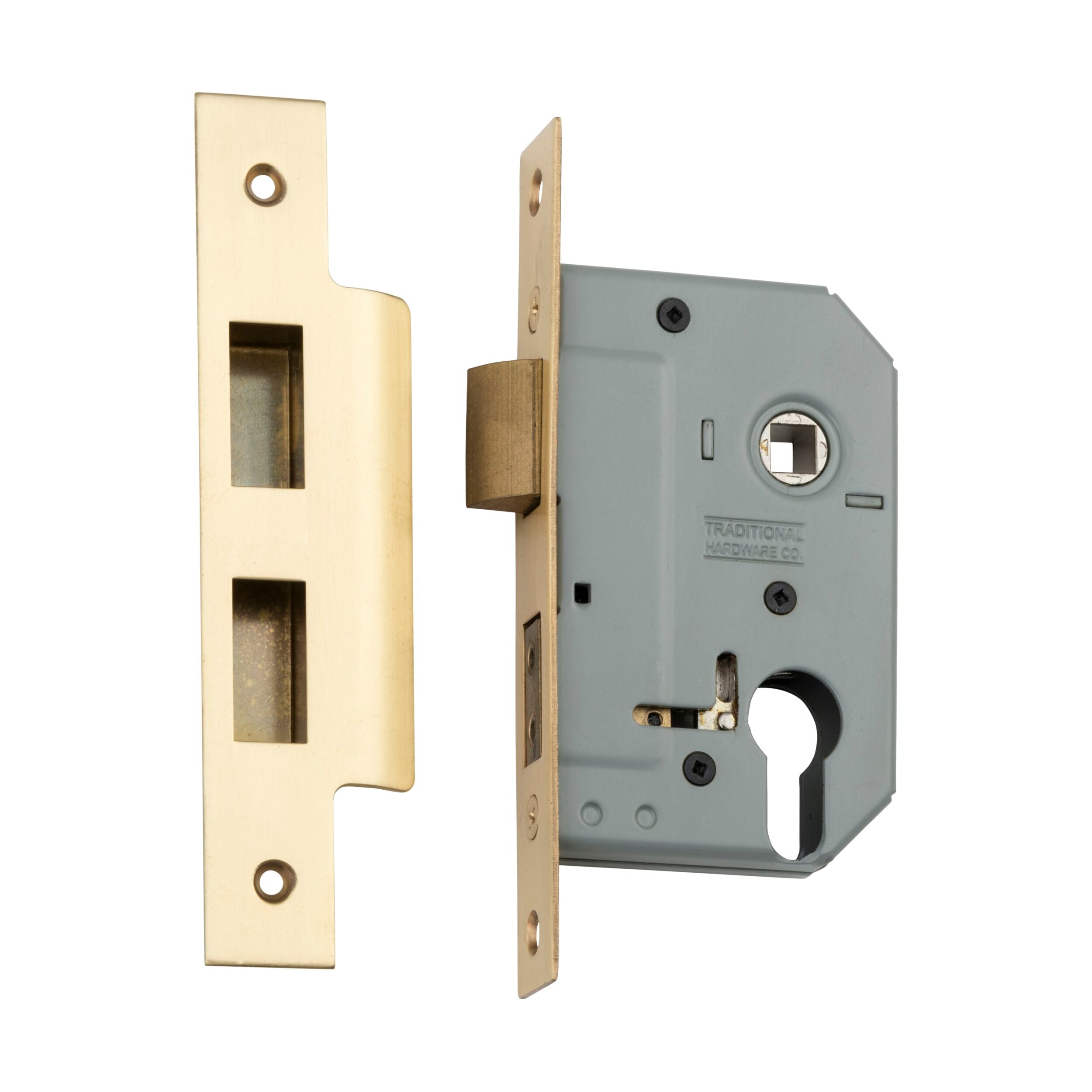 4047 Mortice Lock Euro Satin Brass CTC47.5mm Backset 46mm