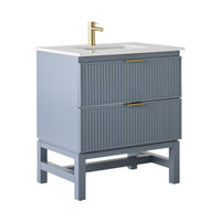 Lennox Single Vanity Slate Blue 790mm