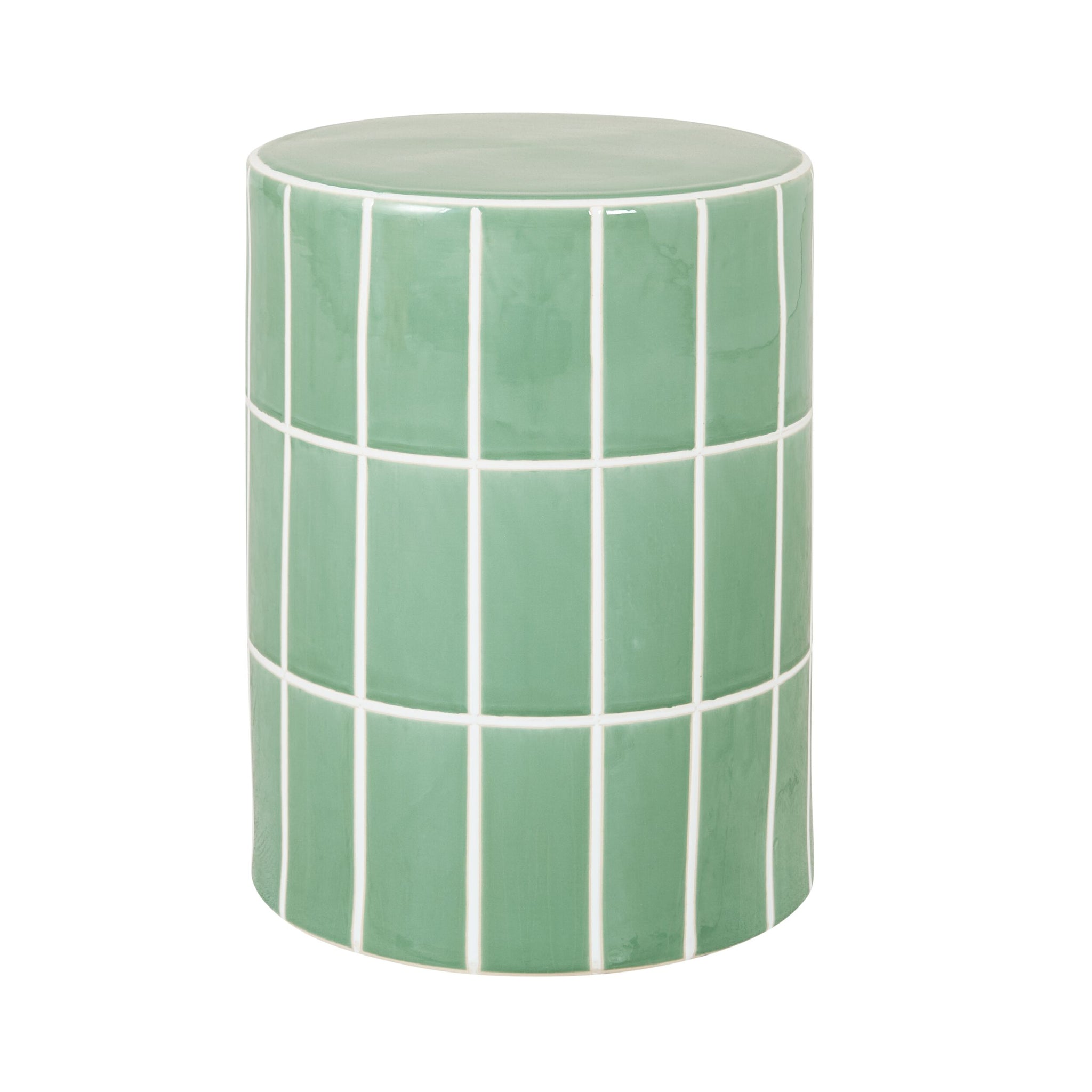 Grid Stool Green/White