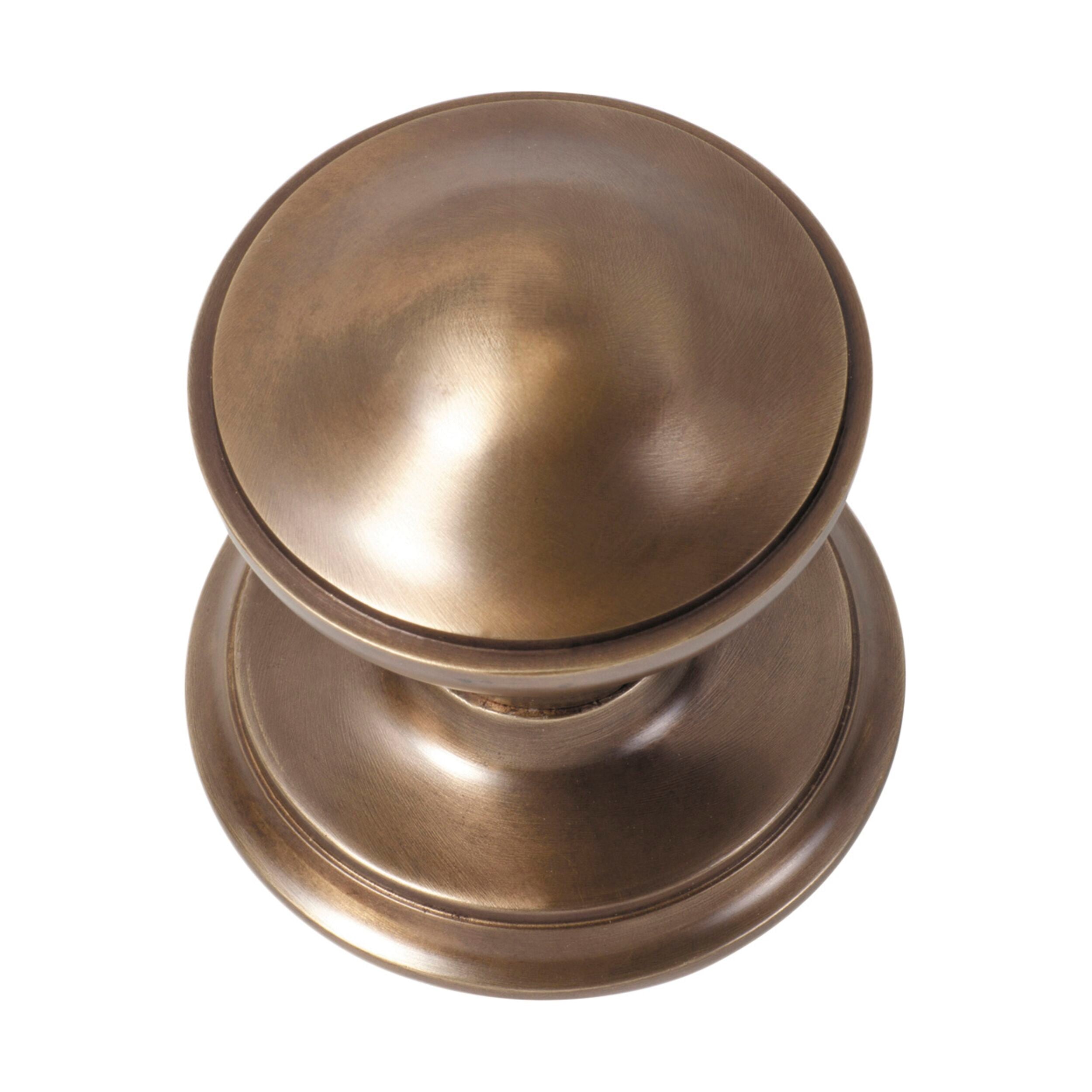 2366 Centre Door Knob Round Antique Brass P86mm Backplate 85mm