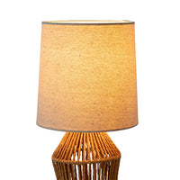 Beatrice Rattan Linen Table Lamp 32cm