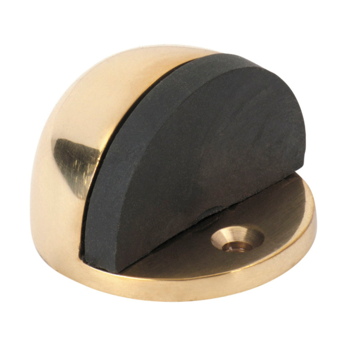 1512 Door Stop Oval Polished Brass H29xD40mm Early Settler AU