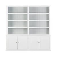 Armand 4 Door Library Shelving Unit 240 x 240cm White