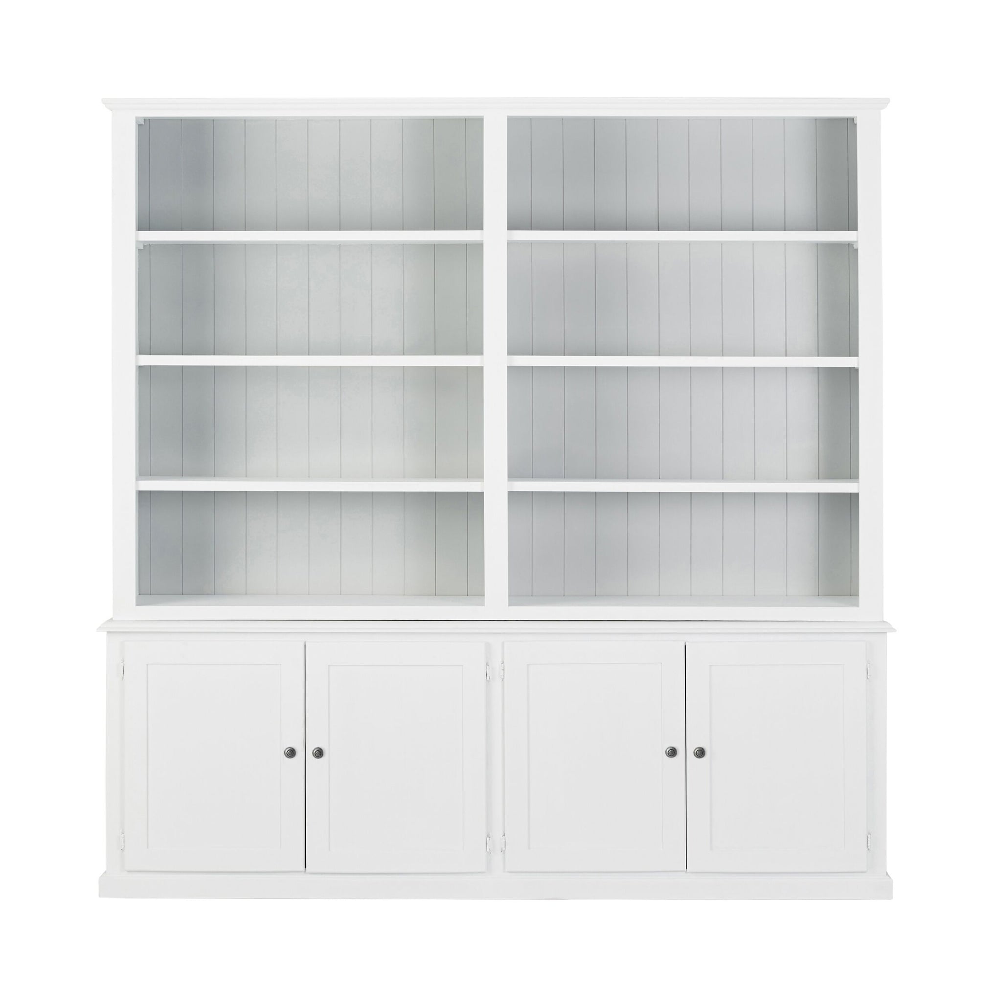 Armand 4 Door Library Shelving Unit 240 x 240cm White