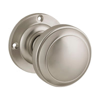 6569 Door Knob Milton Round Rose Pair Satin Nickel D54xP65mm BP57mm