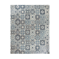 Carrelage Tile Hand Woven Grey And Soft Blue Rug 300x240cm