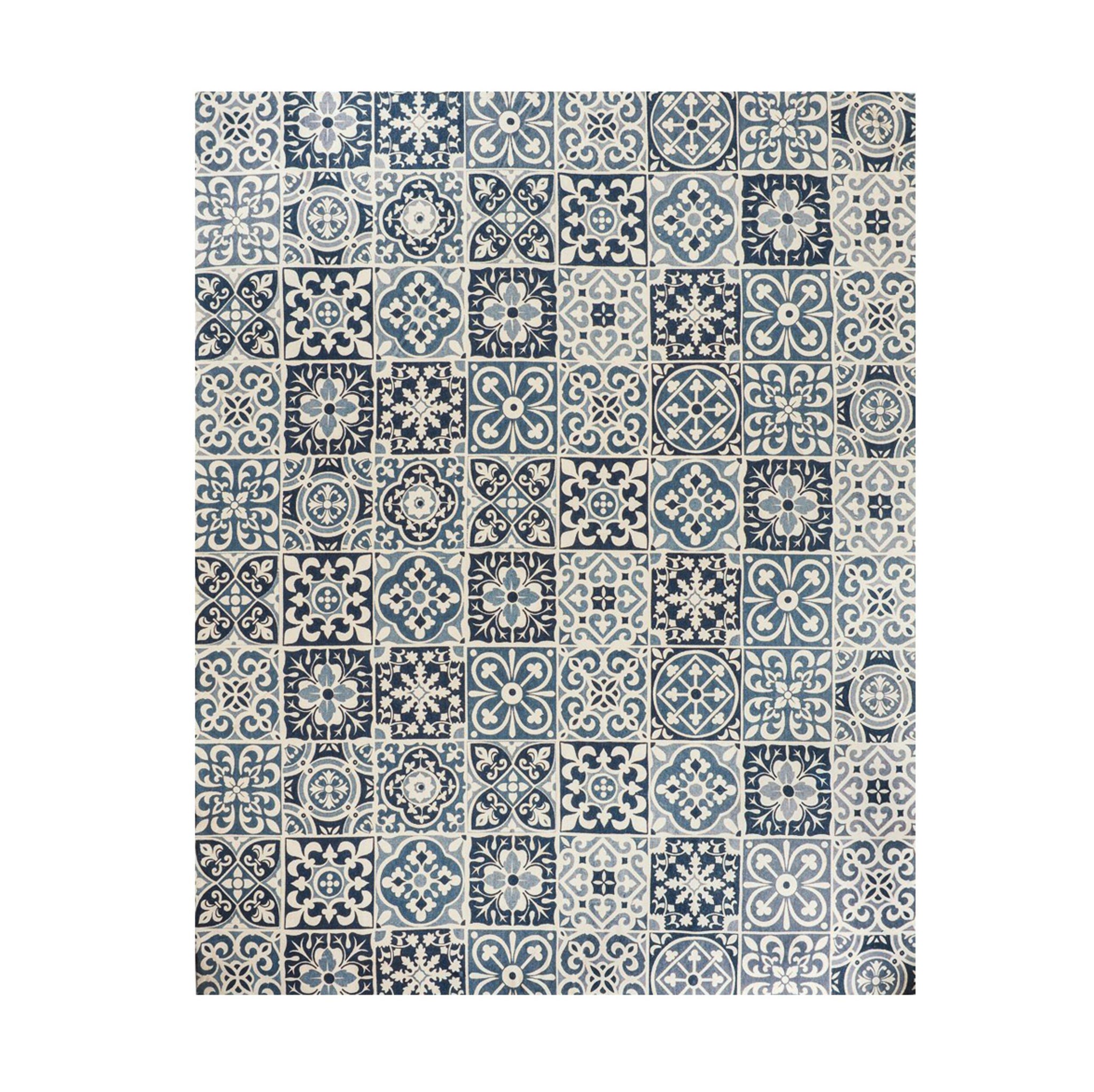 Carrelage Tile Hand Woven Grey And Soft Blue Rug 300x240cm