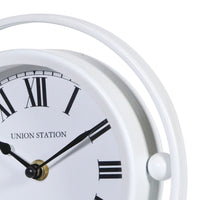 Iron Sphere Mantel Clock White