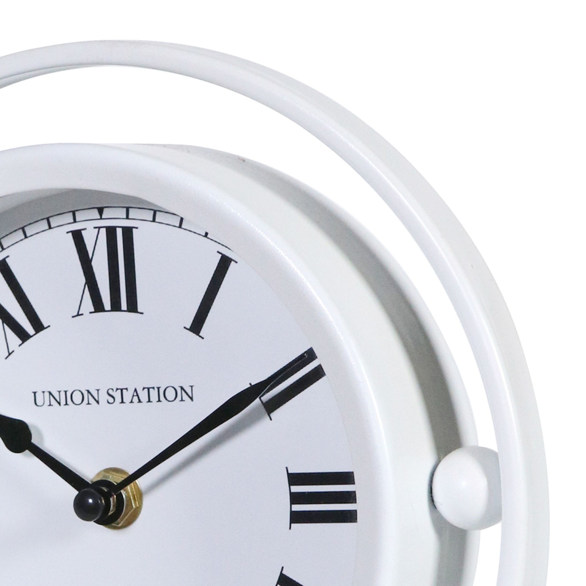 Iron Sphere Mantel Clock White