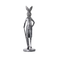 Dapper Rabbit Statue Pewter 10x10x35cm