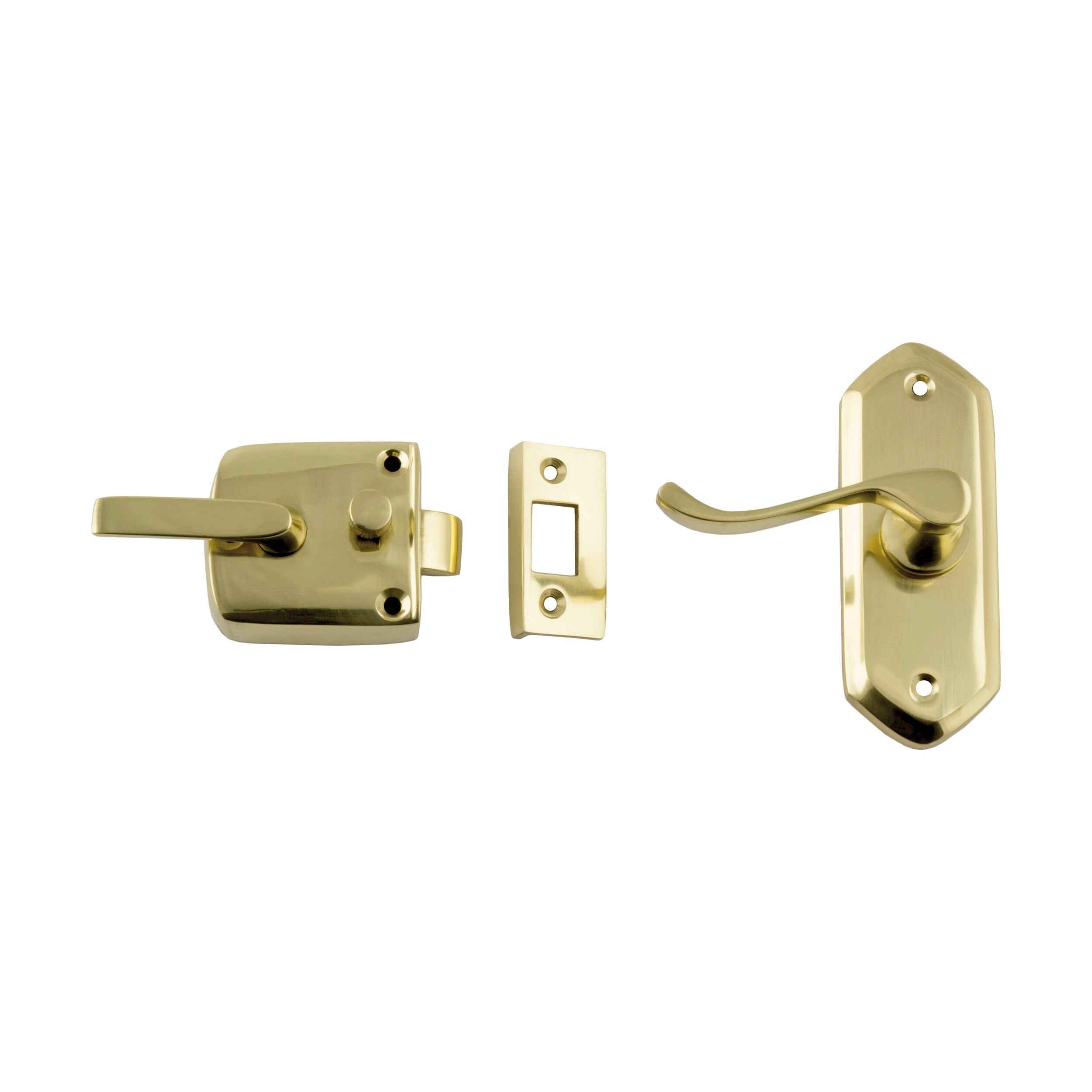 1194 Screen Door Latch Left Hand External Polished Brass H98xW36mm P40mm