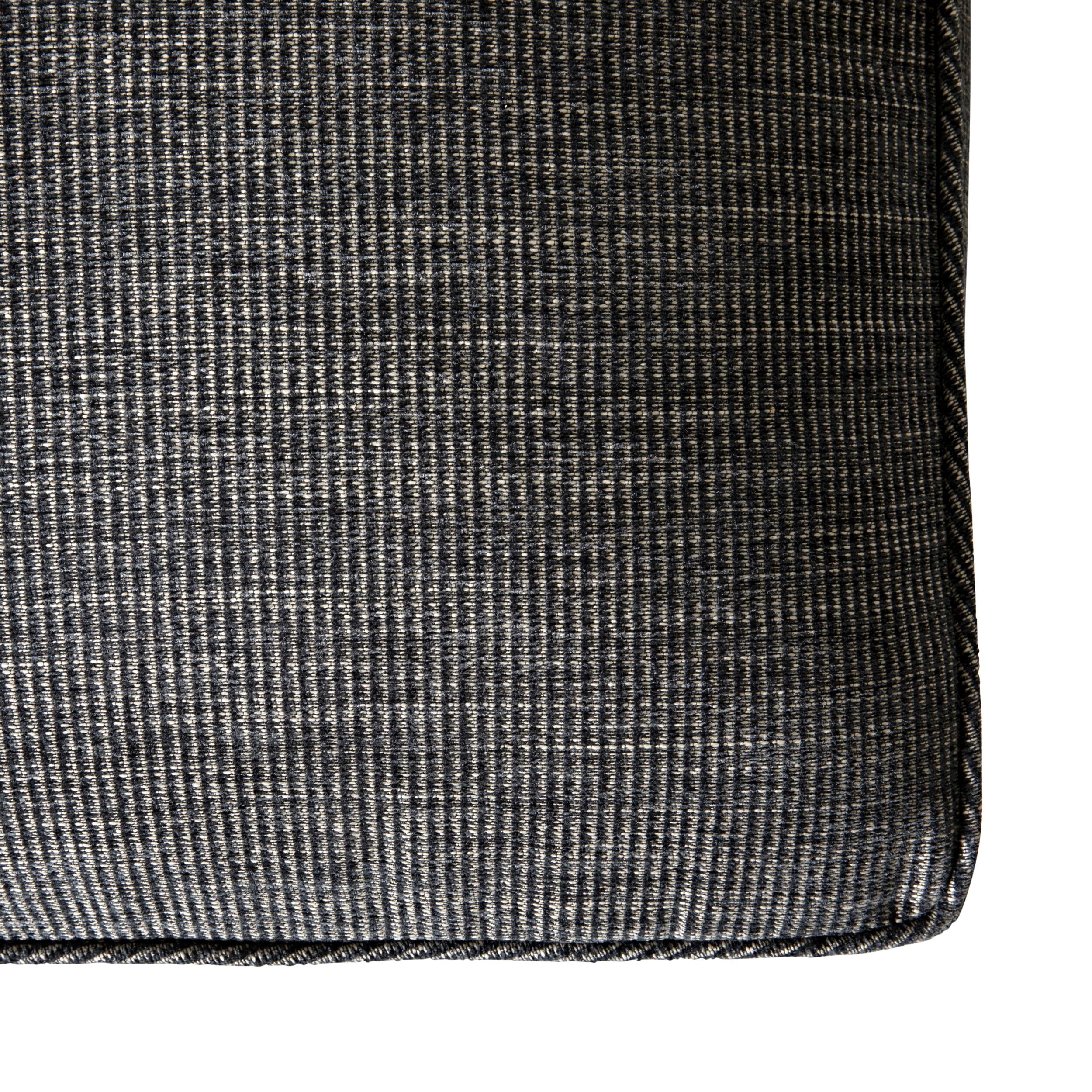 Lisette Linen Weave Ottoman Charcoal Grey Custom C-001