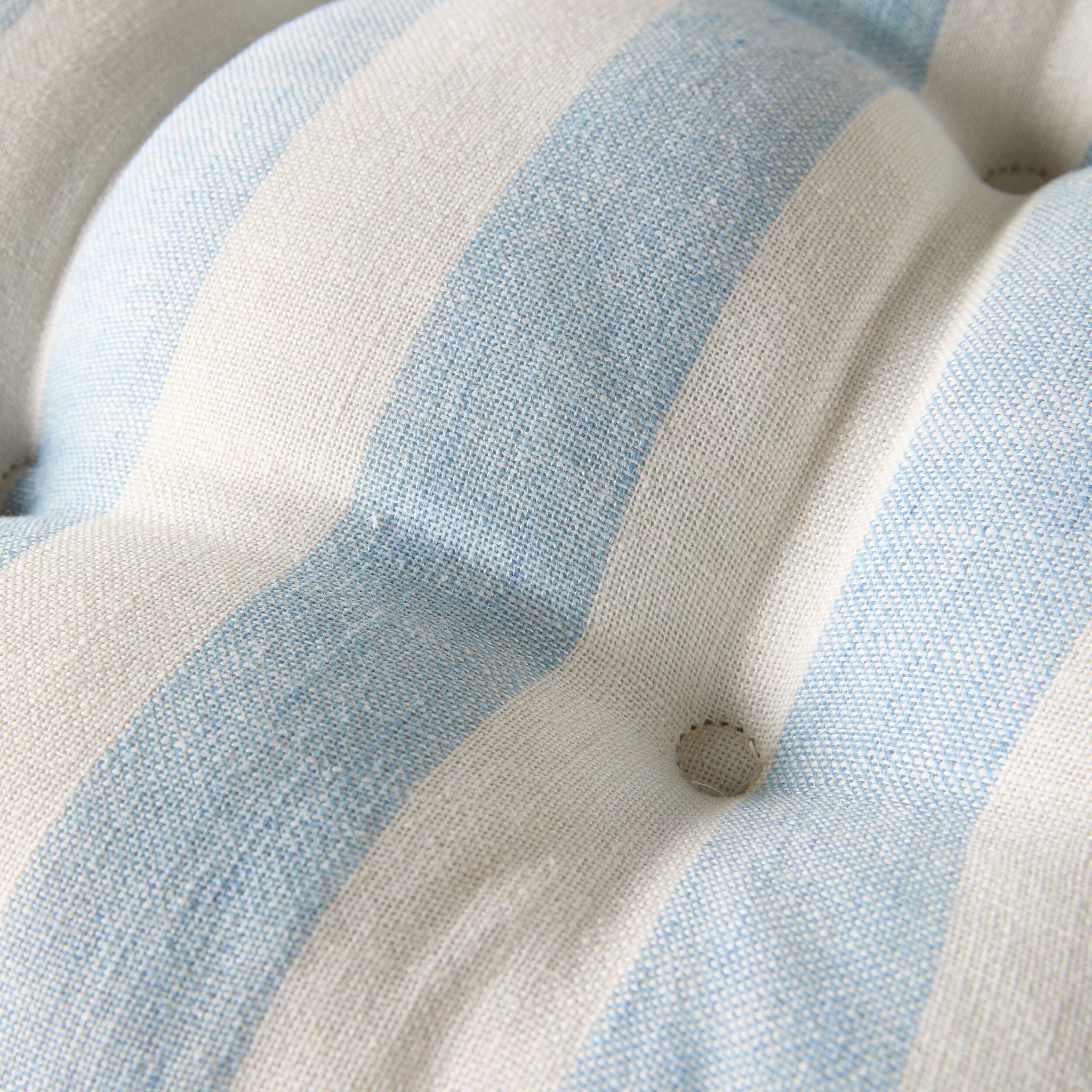 Marais Block Stripe Ruffle Seat Cushion Sky Blue