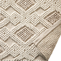 Layla Diamond Hand-Woven Wool Blend Natural & Cream Rug 240x150cm