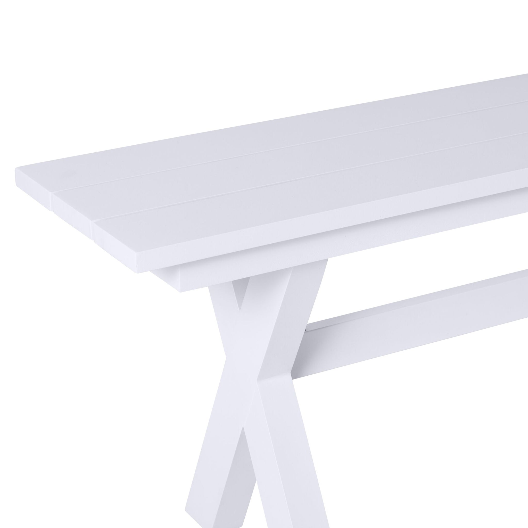 Blake Aluminium Dining Bench 300cm White