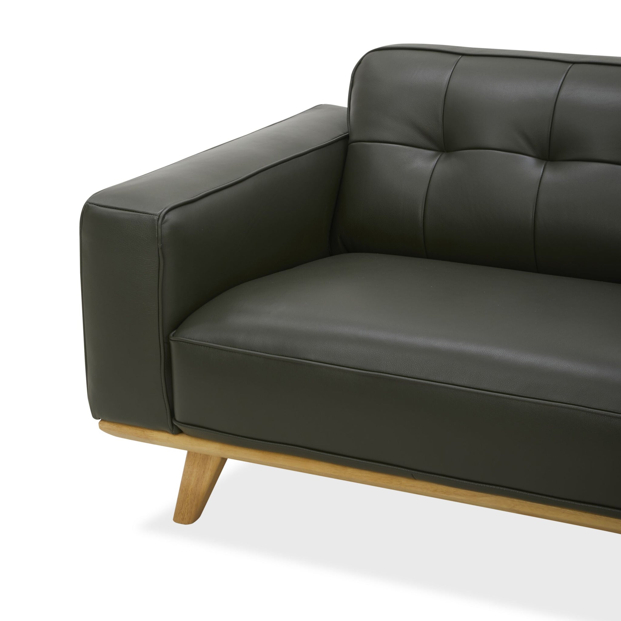 Carson 3 Seater Leather Sofa Fern Green