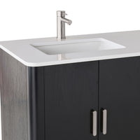 Odin Single Vanity Black Oak 940mm