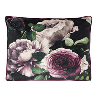 Cuscino Purple Rose Black Cushion 45x60Cm