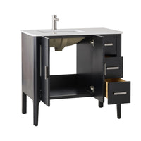 Odin Single Vanity Black Oak 940mm