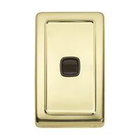 5802 Switch Flat Plate Rocker 1 Gang Brown Polished Brass H115xW72mm