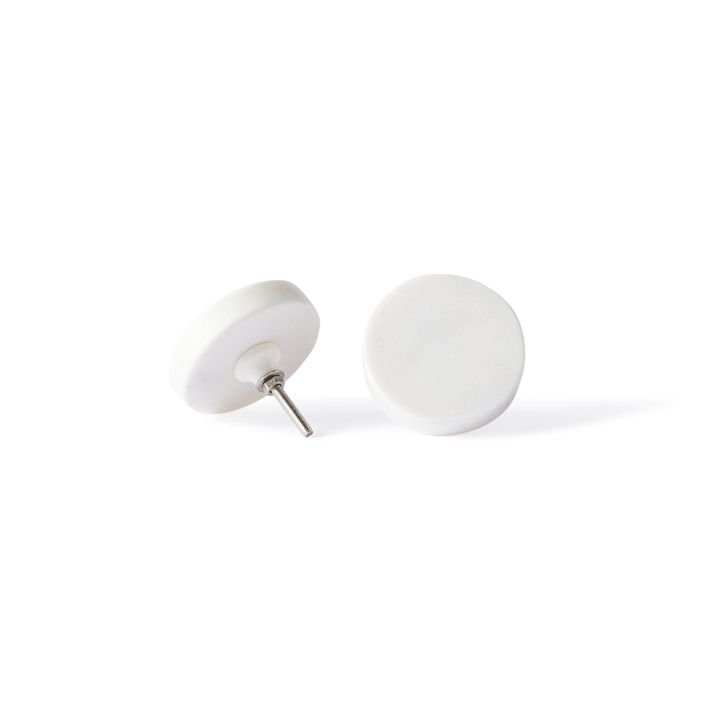 White Marble Knob Small 6x1.5cm