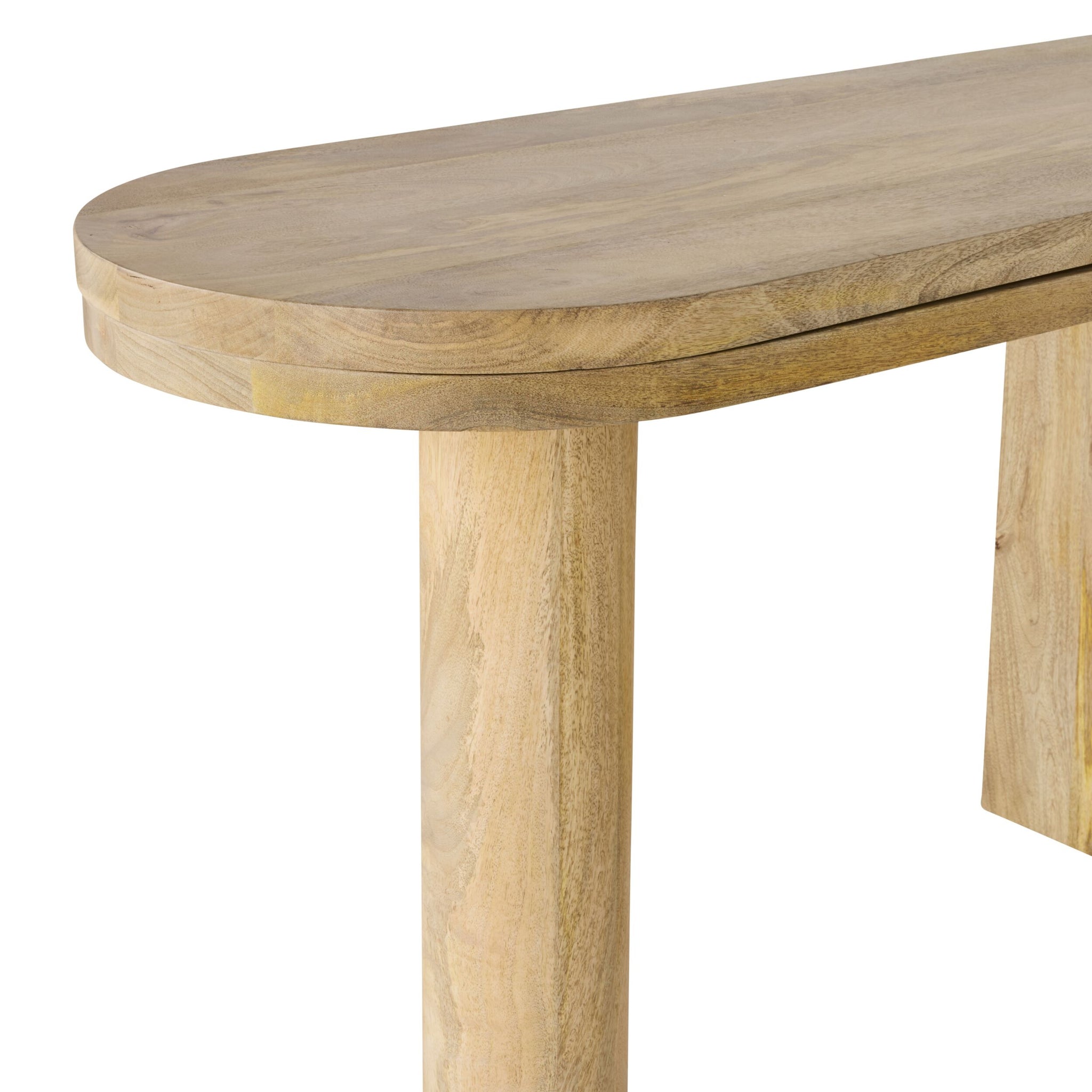 Harrie L Shape Rotating Desk Natural