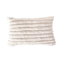 Luxe Rib Faux Fur Cushion Antique White 55x35cm