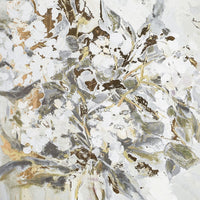 Grey and Gold Floral Canvas Print 102.6x142.6cm