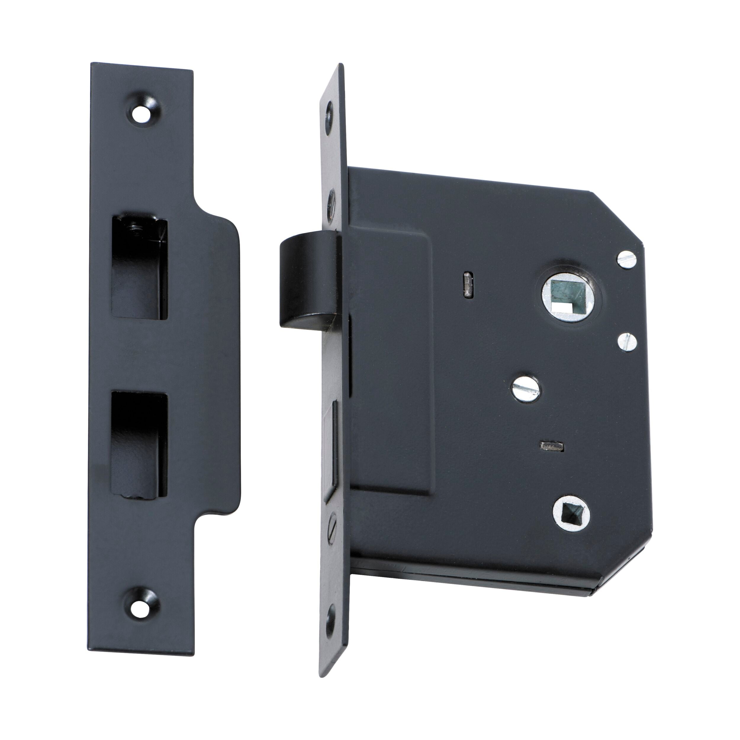 2262 Mortice Lock Privacy Matte Black CTC57mm Backset 44mm