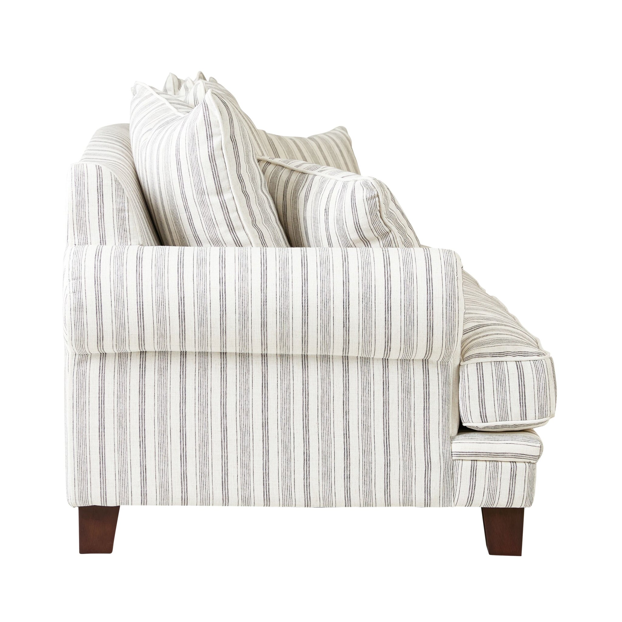 Lisette 3.5 Seater Deep Sofa Linen Stripe