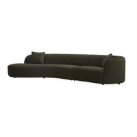 Wylder 4 Seater Curved Sofa Velvet Eucalyptus