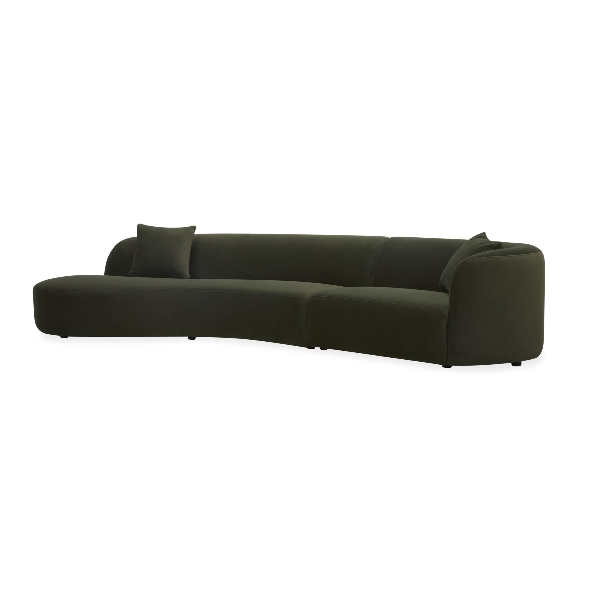 Wylder 4 Seater Curved Sofa Velvet Eucalyptus