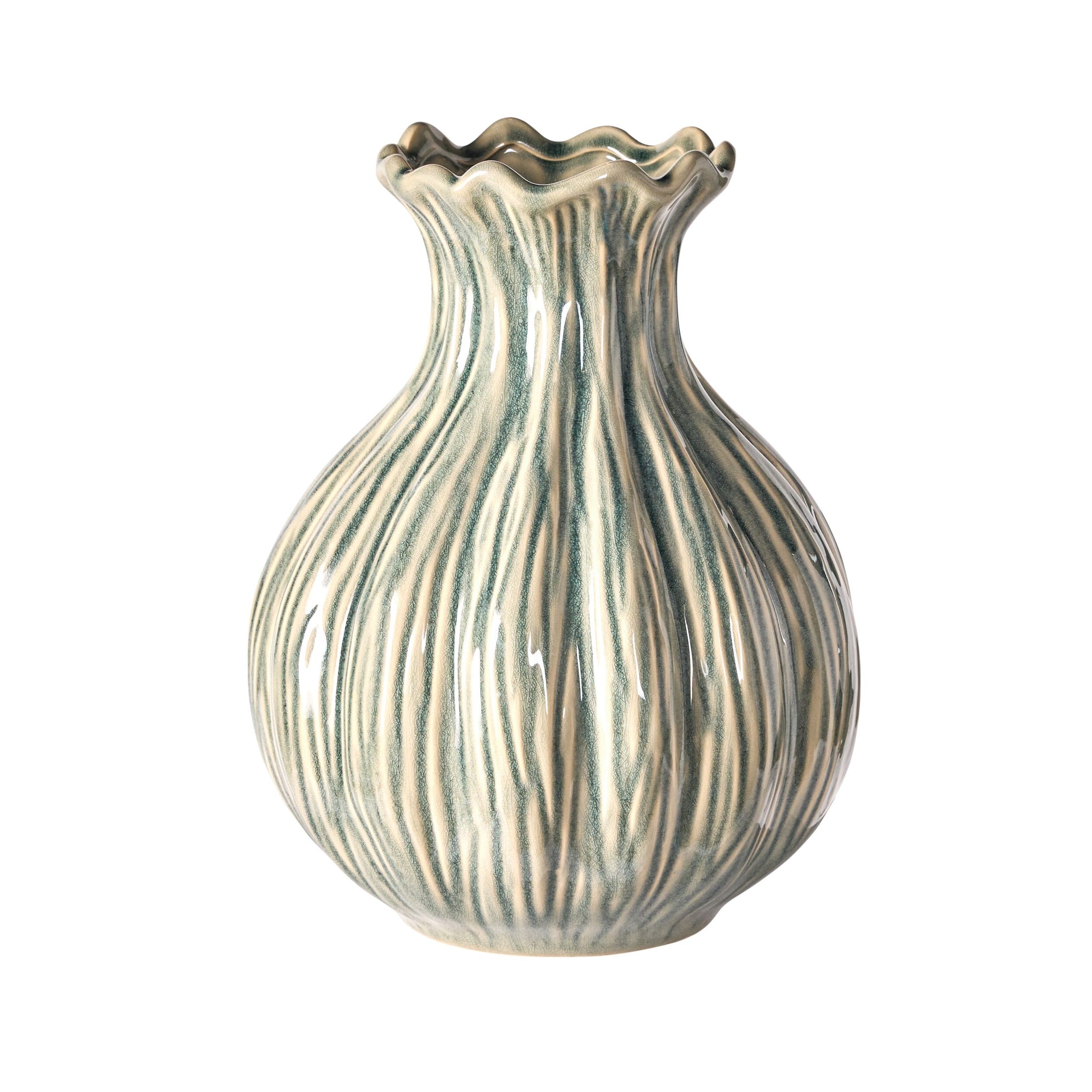 Garden Delights Ceramic Fluted Vase