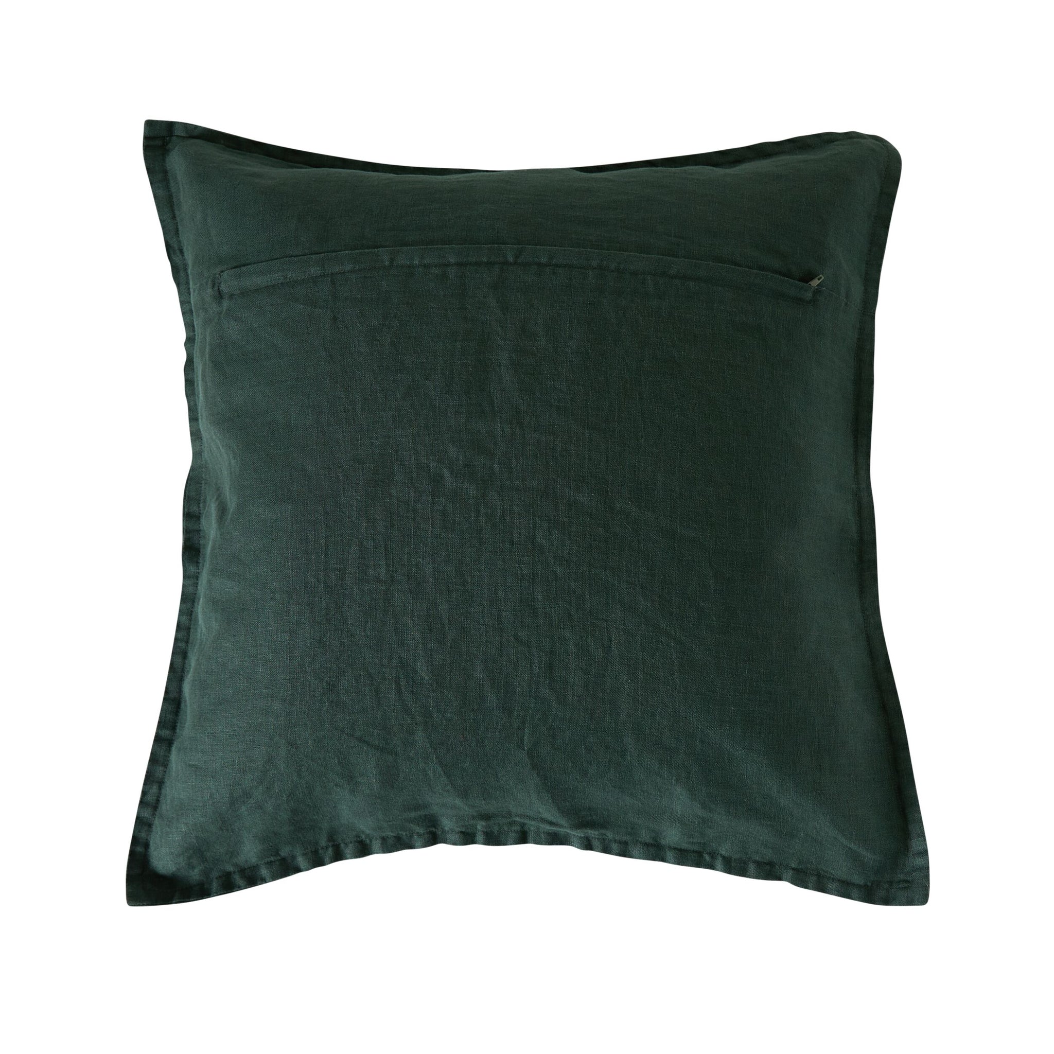 Hamptons French Linen Cushion Bottle Green 50x50cm