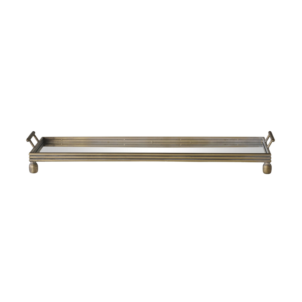 Bobble Handle Long Mirrored Tray 106cm