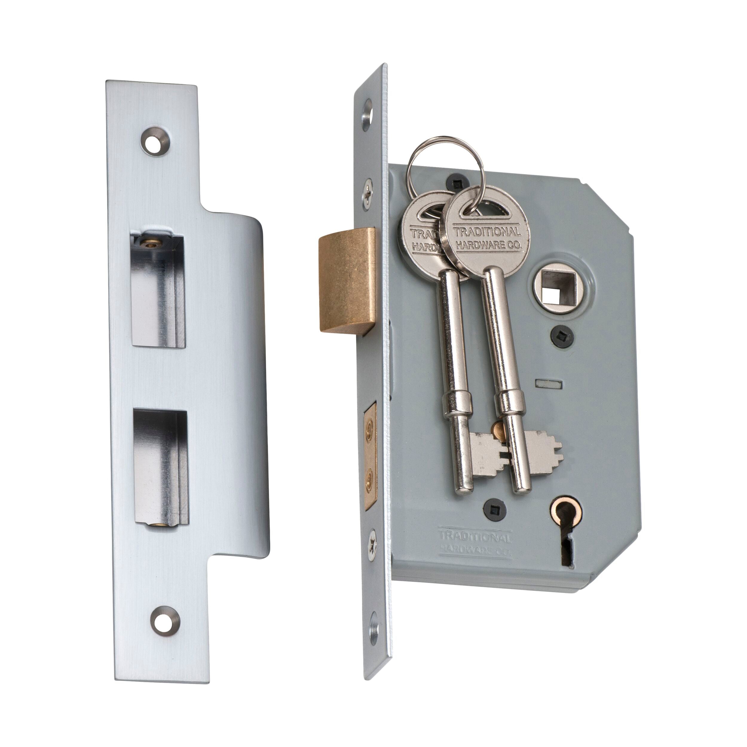 2174 Mortice Lock 5 Lever Satin Chrome CTC57mm Backset 46mm