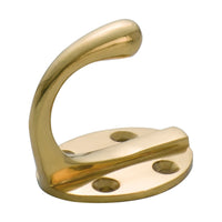 3923 Robe Hook Single Oval BP Polished Brass H50xP42mm