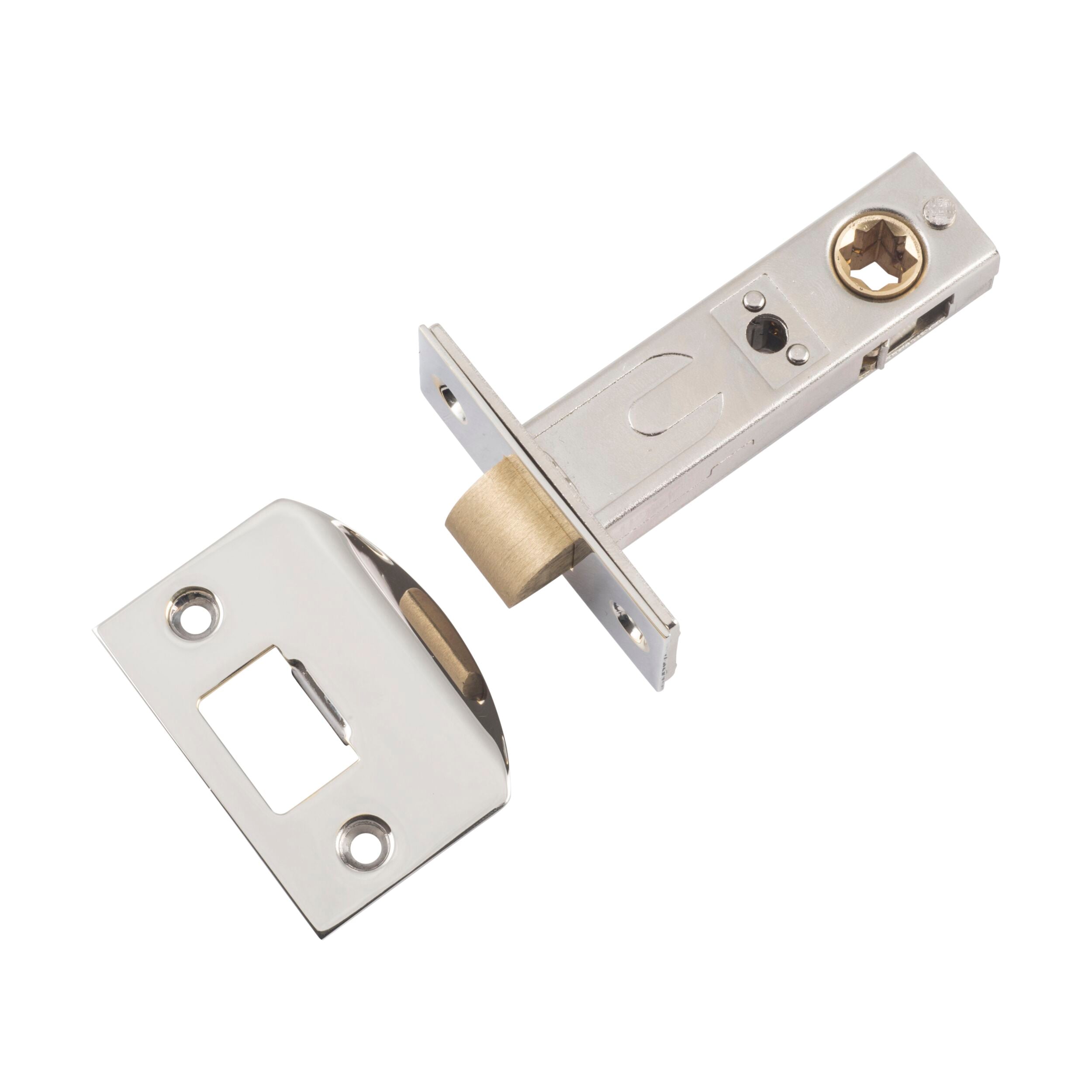 6219 Tube Latch Split Cam 'D' Striker Polished Nickel Backset 60mm