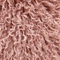 Faux Mongolian Fur and Velvet Cushion Rose Smoke 45x45cm