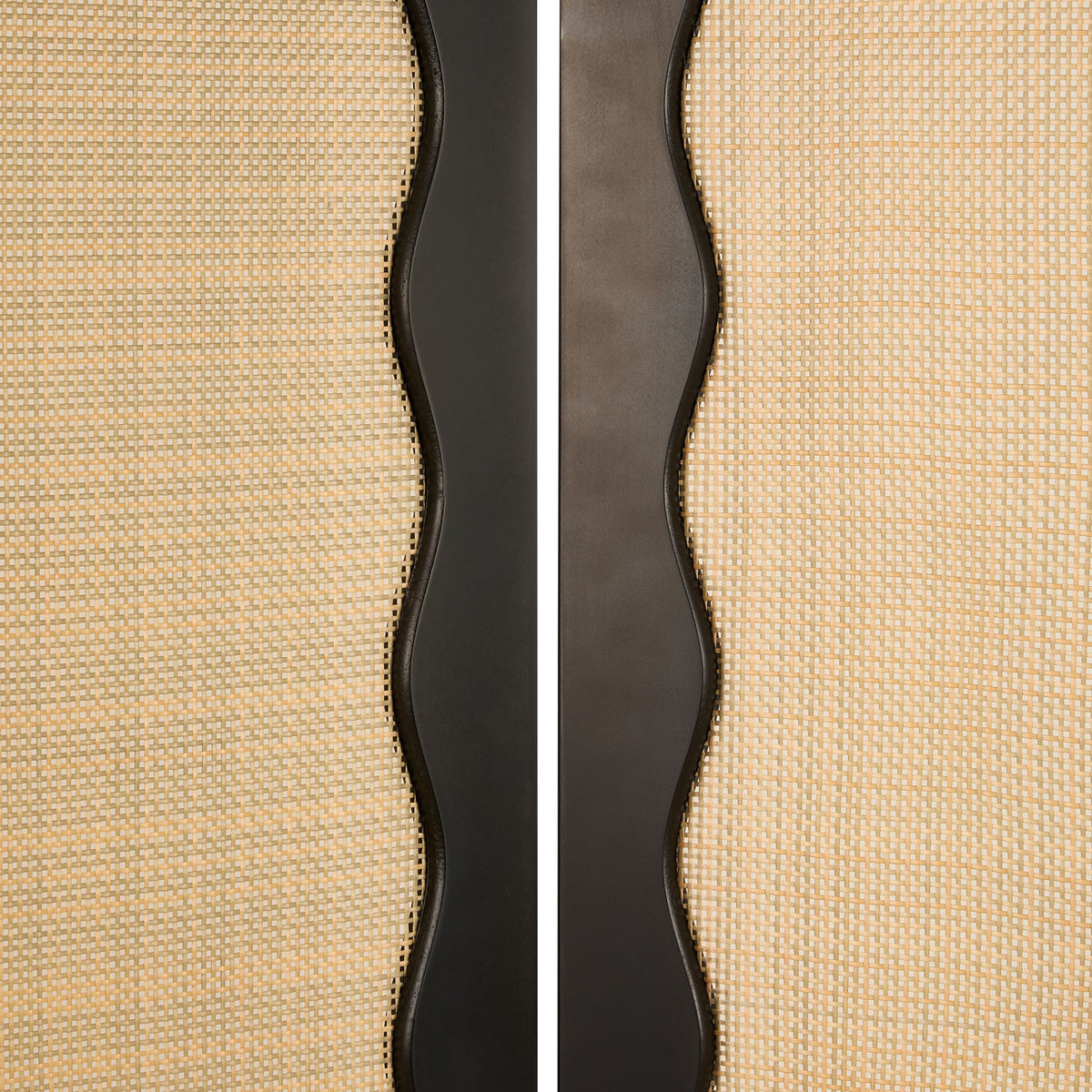 Chantilly Scalloped Rattan Partition Screen Black 150x180cm