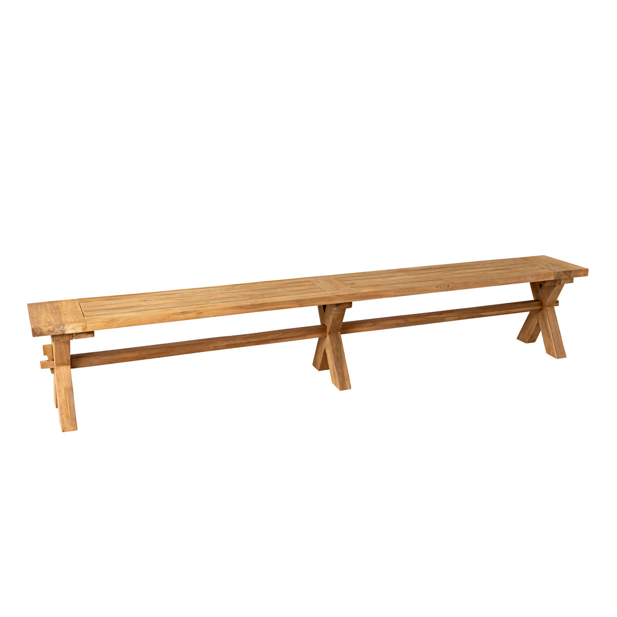 Reclaimed Teak Cross Bench 260cm – Early Settler AU