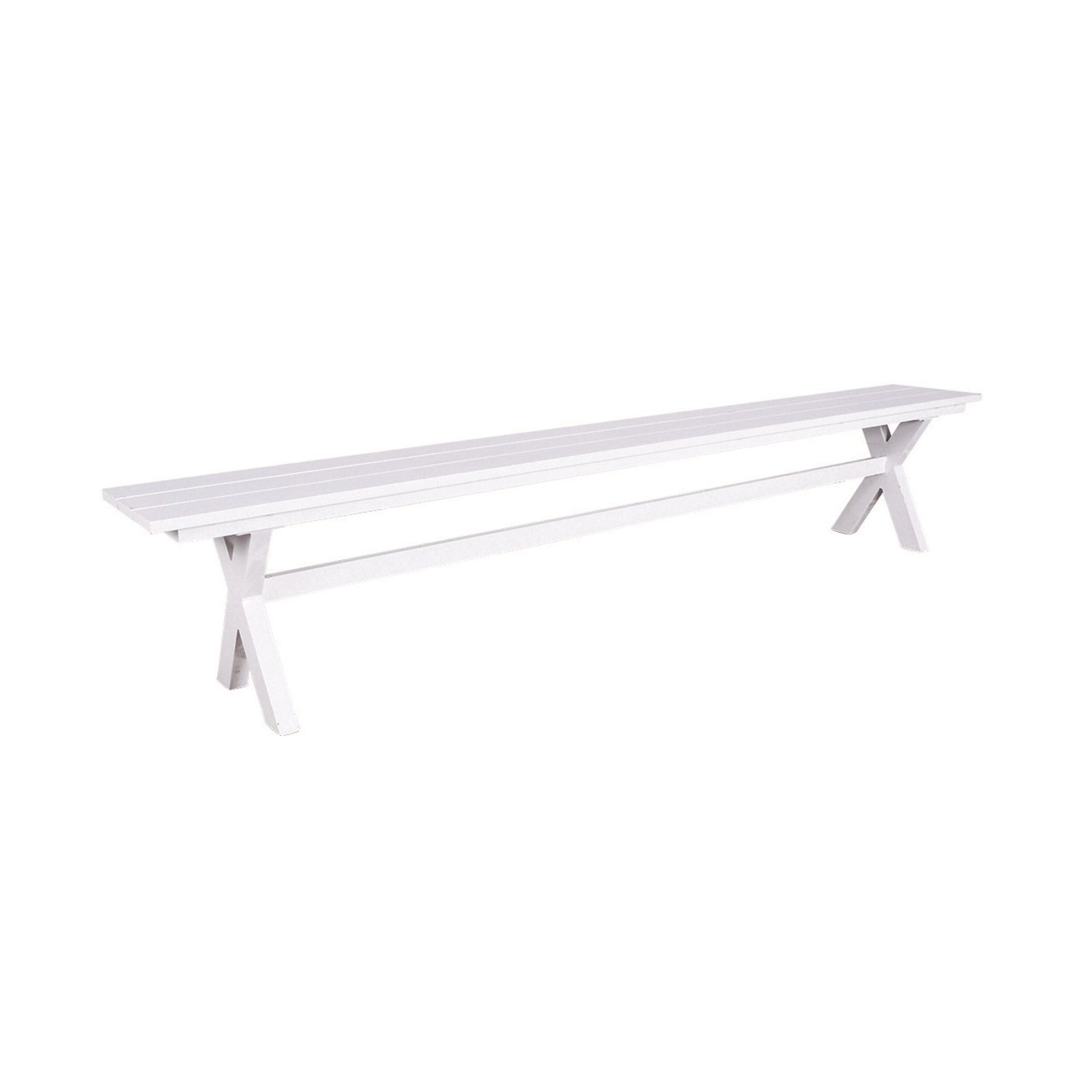Blake Aluminium Dining Bench 240cm White