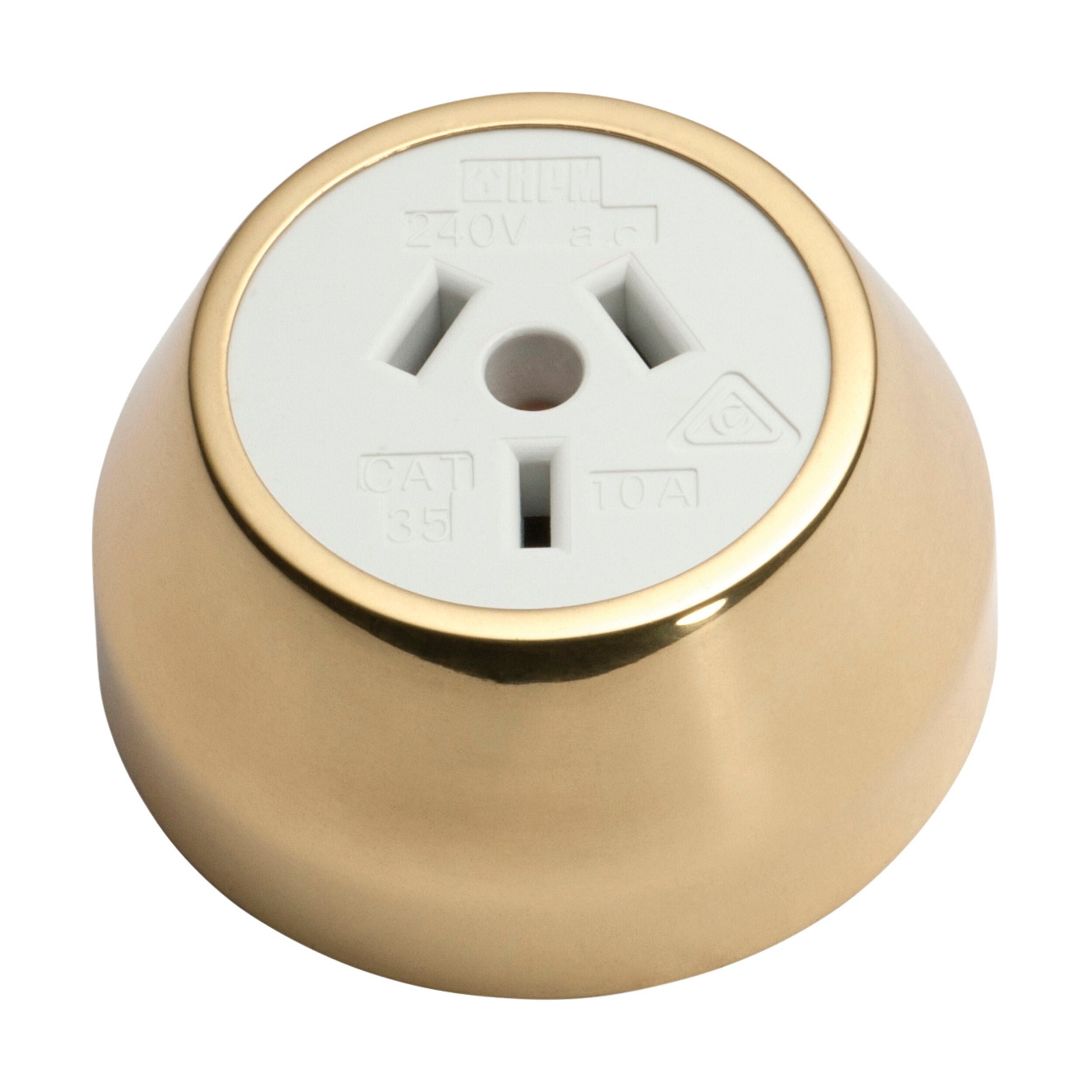 5478 Socket Federation White Mechanism Polished Brass D60xP29mm