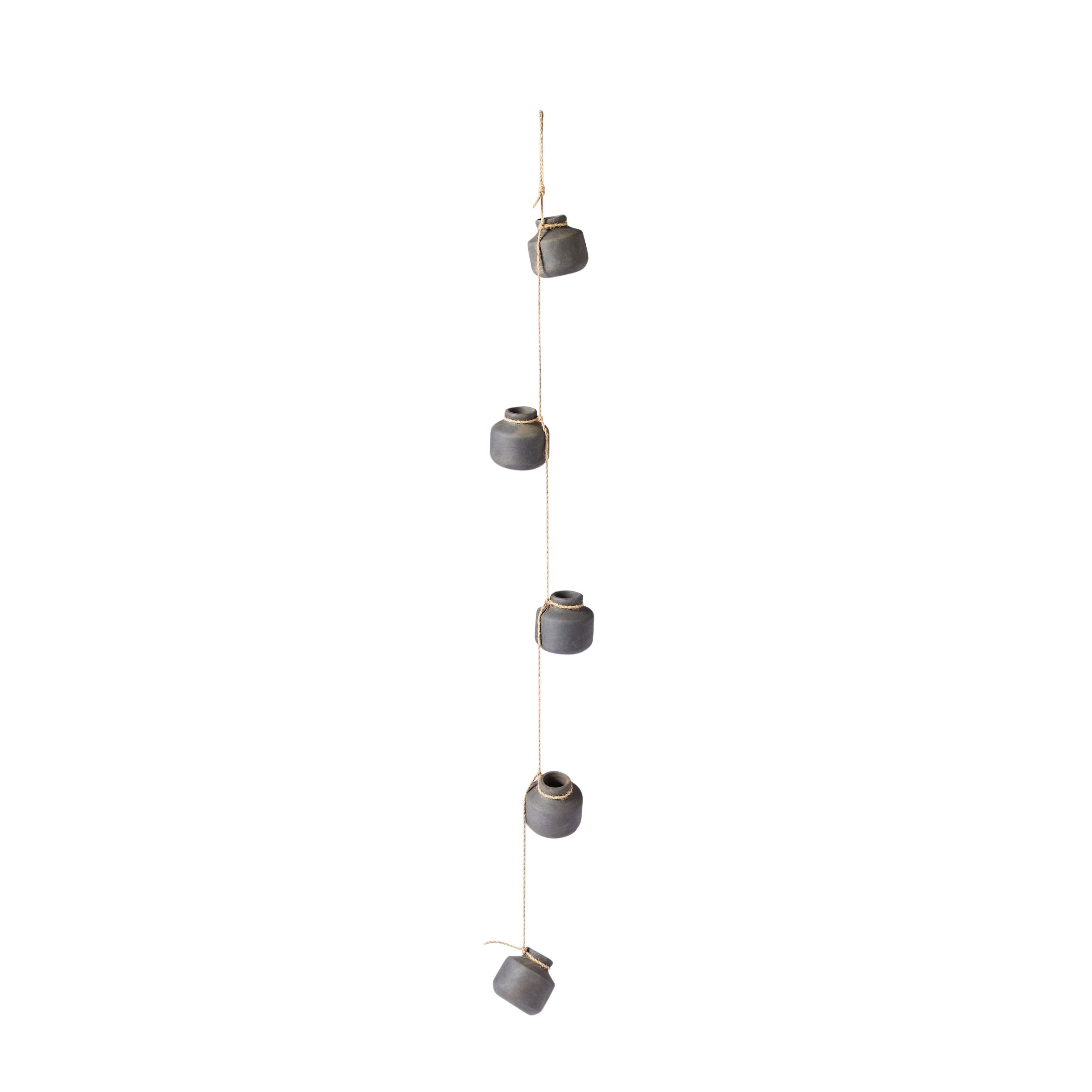 Terracotta Hanging Pots Black 30x6x6cm